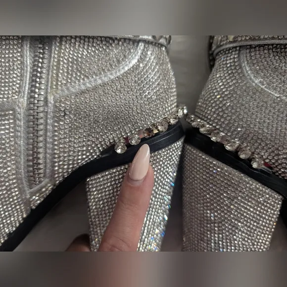 Silver Studded Women's Ankle Boots