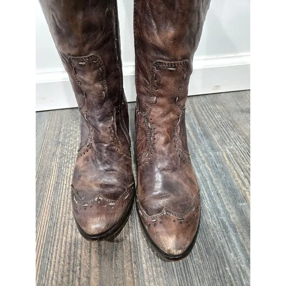 Siren Mark Nason Floral Chunky‎ Heel Western Knee High Boots Size 6.5