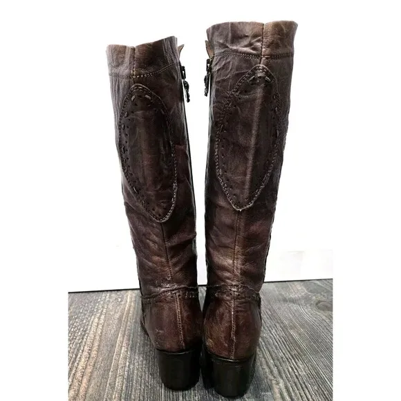Siren Mark Nason Floral Chunky‎ Heel Western Knee High Boots Size 6.5