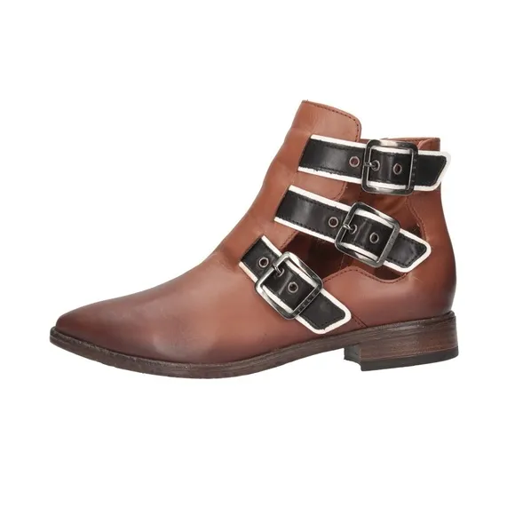 Sisley LEATHER ANKLE BOOTIES LEATHER WOMEN Buckle
