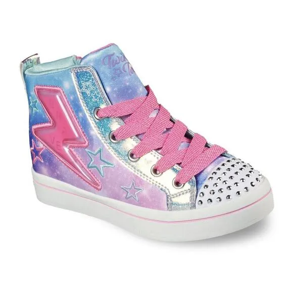 Skechers Twinkle Toe Twi-Lites 2.0 Light Up High Top Girls Sneakers Shoes Size 3