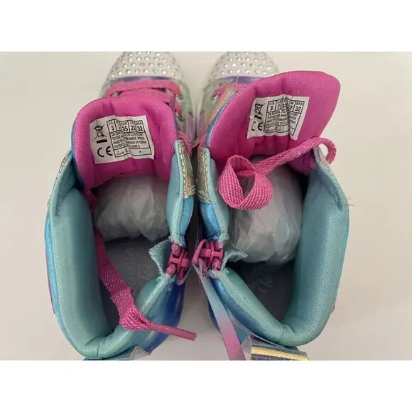 Skechers Twinkle Toe Twi-Lites 2.0 Light Up High Top Girls Sneakers Shoes Size 3
