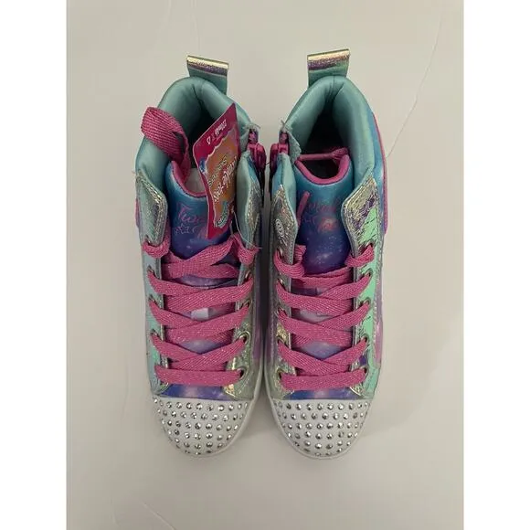 Skechers Twinkle Toe Twi-Lites 2.0 Light Up High Top Girls Sneakers Shoes Size 3