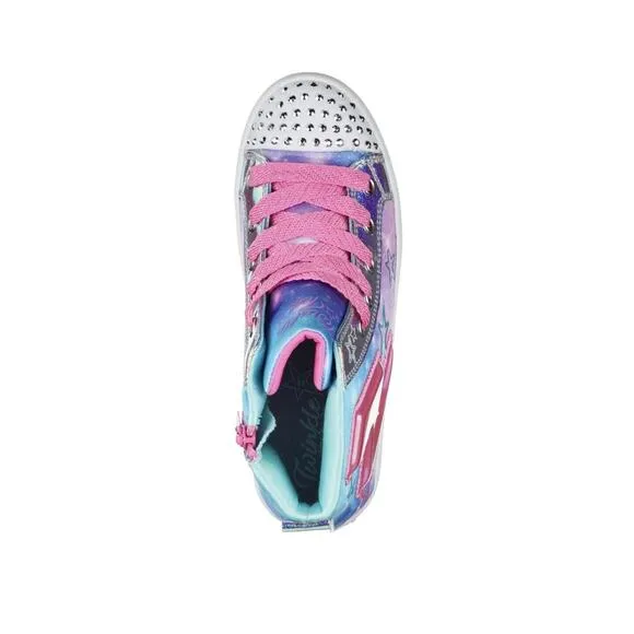 Skechers Twinkle Toe Twi-Lites 2.0 Light Up High Top Girls Sneakers Shoes Size 3