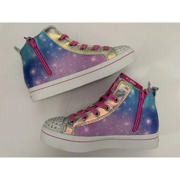 Skechers Twinkle Toe Twi-Lites 2.0 Light Up High Top Girls Sneakers Shoes Size 3