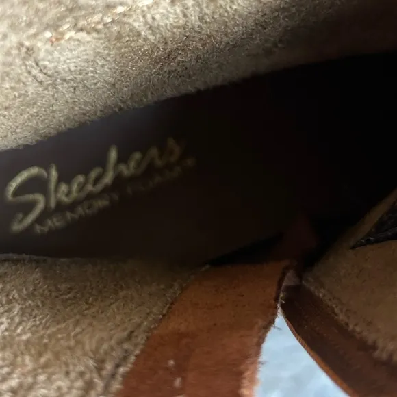 Skechers Western Cowboy Suede Ankle Boots Tan Brown Size 9