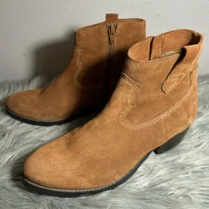 Skechers Western Cowboy Suede Ankle Boots Tan Brown Size 9