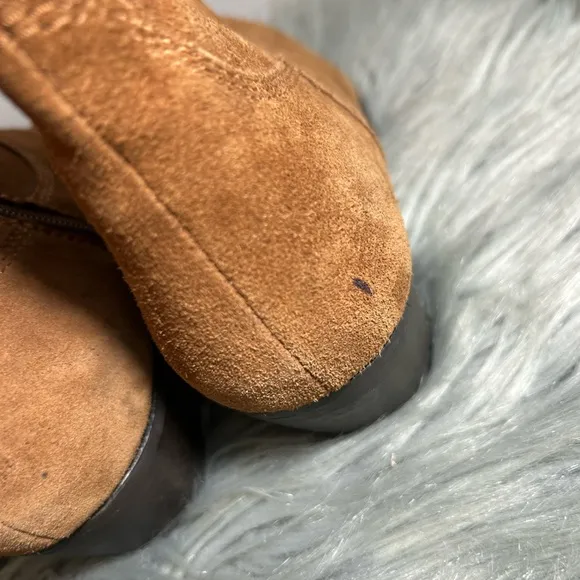 Skechers Western Cowboy Suede Ankle Boots Tan Brown Size 9