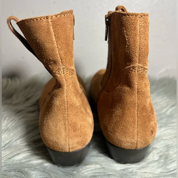 Skechers Western Cowboy Suede Ankle Boots Tan Brown Size 9