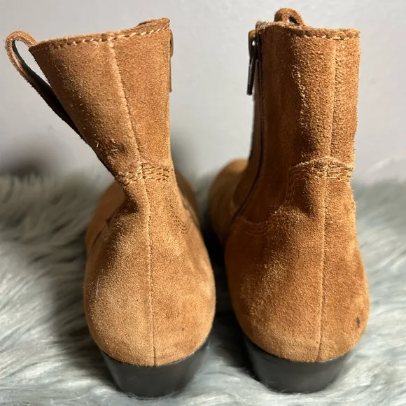 Skechers Western Cowboy Suede Ankle Boots Tan Brown Size 9