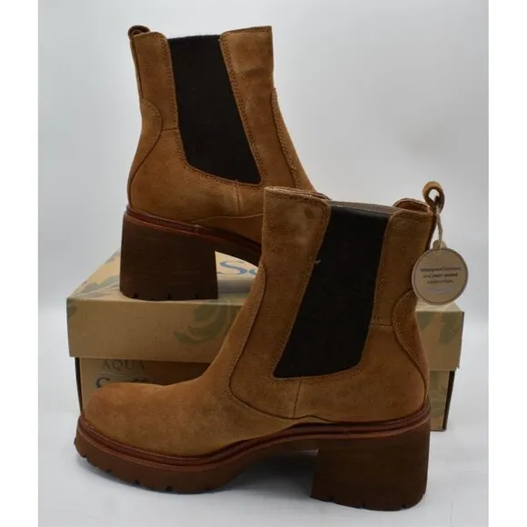Sofft Womens Size 7.5 Jordie Brandy Waterproof Leather Chelsea Boots Shoes