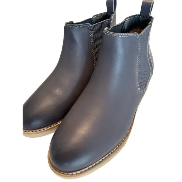 SoftWalk Wildwood Women's Grey Leather Chelsea Boot Size 8 M Comfortable Wedge