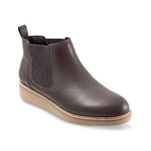 SoftWalk Wildwood Women's Grey Leather Chelsea Boot Size 8 M Comfortable Wedge