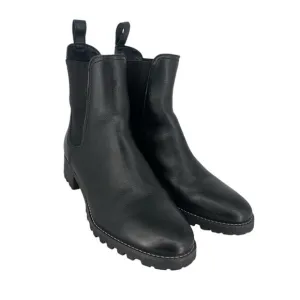 Soludos Greenpoint Chelsea Boots Ankle Boots Size 9 Black Leather Lug Sole