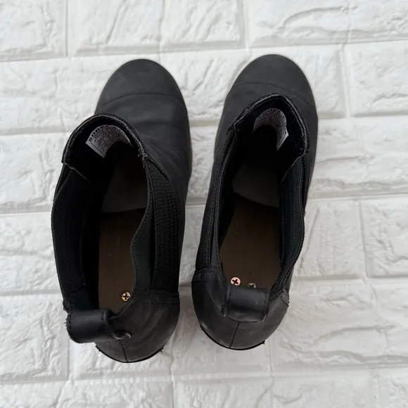 SOREL Addington Chelsea Boots Waterproof Leather Block Heels Black Size 7