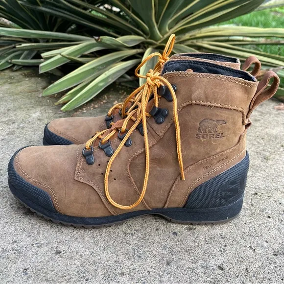Sorel Ankeny Tan Leather Mid Hiker Boots Men’s Size 10.5