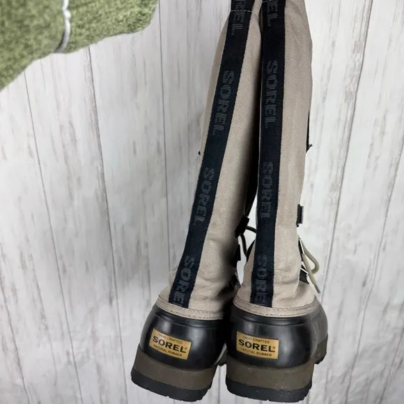 Sorel Beige and Black Winter Boots
