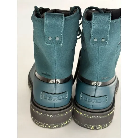 Sorel Boots Lennox‎ Street Speckled Teal Green Waterproof Women 6.5 Winter New