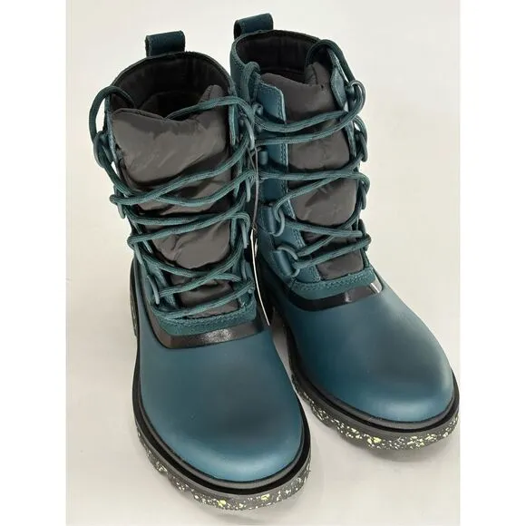 Sorel Boots Lennox‎ Street Speckled Teal Green Waterproof Women 6.5 Winter New