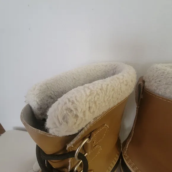 SOREL Caribou Waterproof Lace-up Winter Snow Boots Youth/Big Kids Size 3