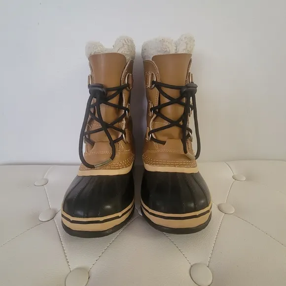 SOREL Caribou Waterproof Lace-up Winter Snow Boots Youth/Big Kids Size 3