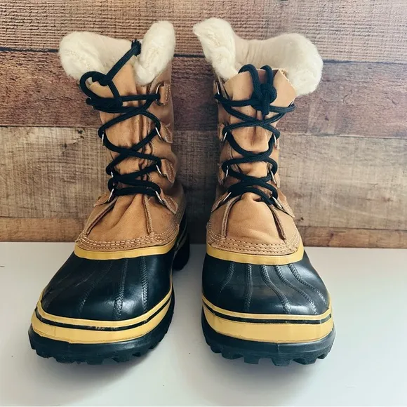 Sorel Caribou Waterproof Winter Boots - Tan and Black