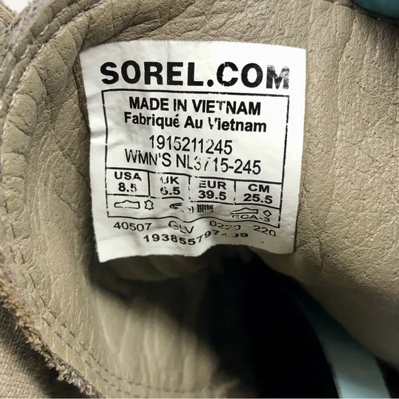 Sorel Cate Lace Up Boots Block Heel Dark Brown Full Grain Leather Waterproof
