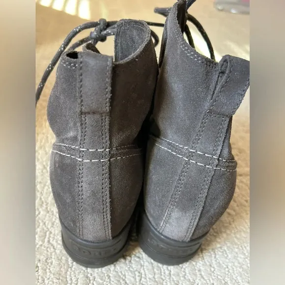 Sorel Evie Gray Lace Up Wedge Ankle Boots 11 Suede