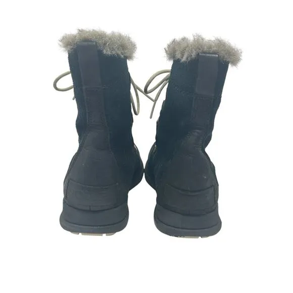 Sorel Explorer Joan Suede Boots Lace-Up Waterproof Weather Black Size US 9.5