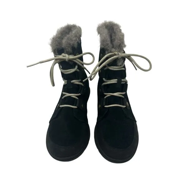 Sorel Explorer Joan Suede Boots Lace-Up Waterproof Weather Black Size US 9.5