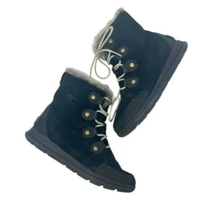 Sorel Explorer Joan Suede Boots Lace-Up Waterproof Weather Black Size US 9.5