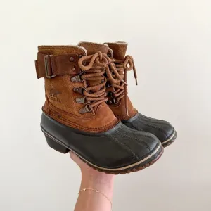 Sorel Fancy Lace II Waterproof Winter Ankle Boots Brown/Black 5