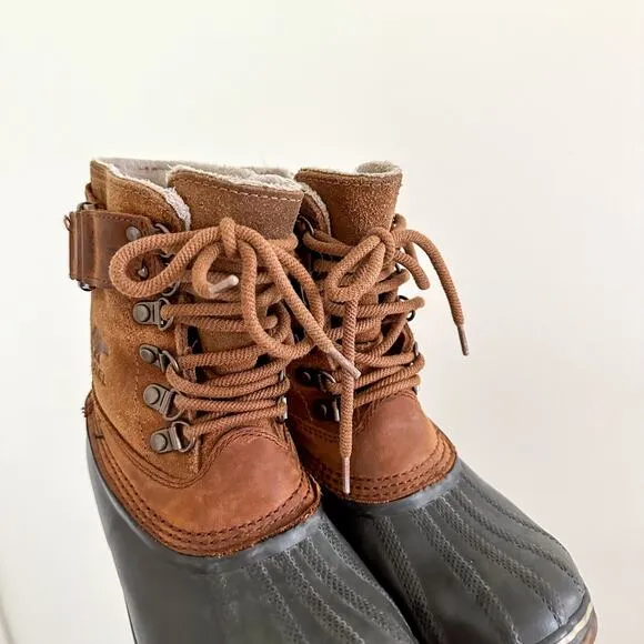 Sorel Fancy Lace II Waterproof Winter Ankle Boots Brown/Black 5
