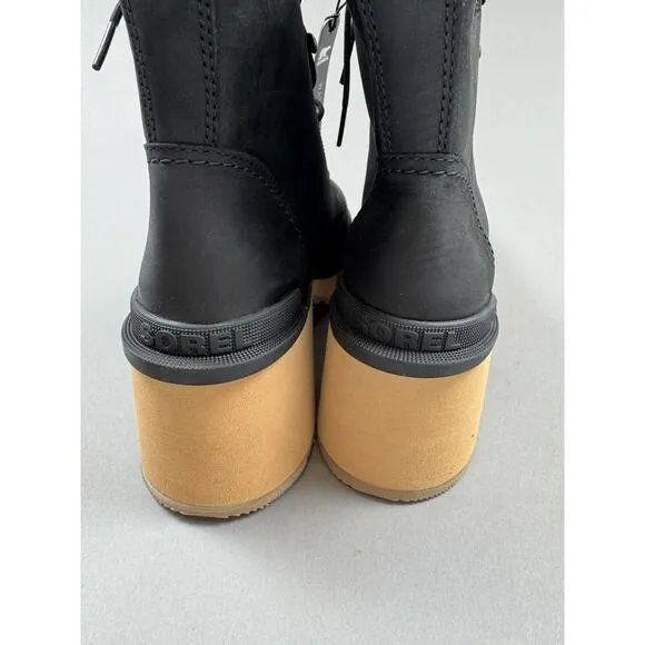 Sorel Hi-Line Boots Waterproof Lace Up Black Suede Chelsea US 9 EU 40