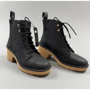 Sorel Hi-Line Boots Waterproof Lace Up Black Suede Chelsea US 9 EU 40