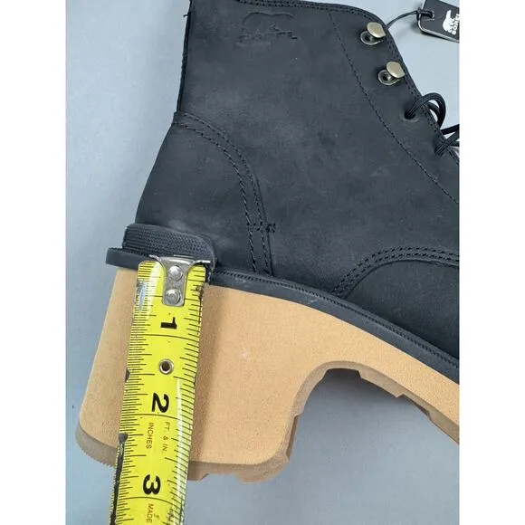 Sorel Hi-Line Boots Waterproof Lace Up Black Suede Chelsea US 9 EU 40