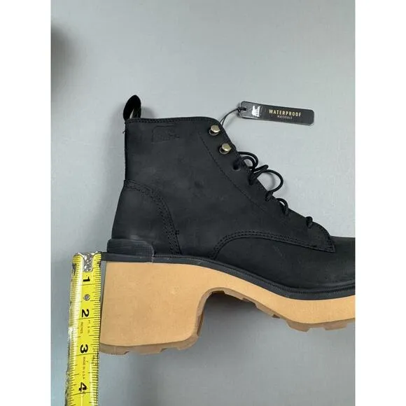 Sorel Hi-Line Boots Waterproof Lace Up Black Suede Chelsea US 9 EU 40