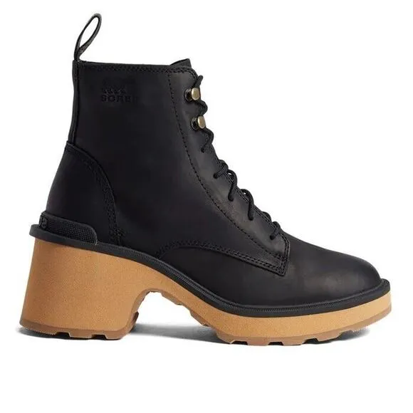 Sorel Hi-Line Boots Waterproof Lace Up Black Suede Chelsea US 9 EU 40