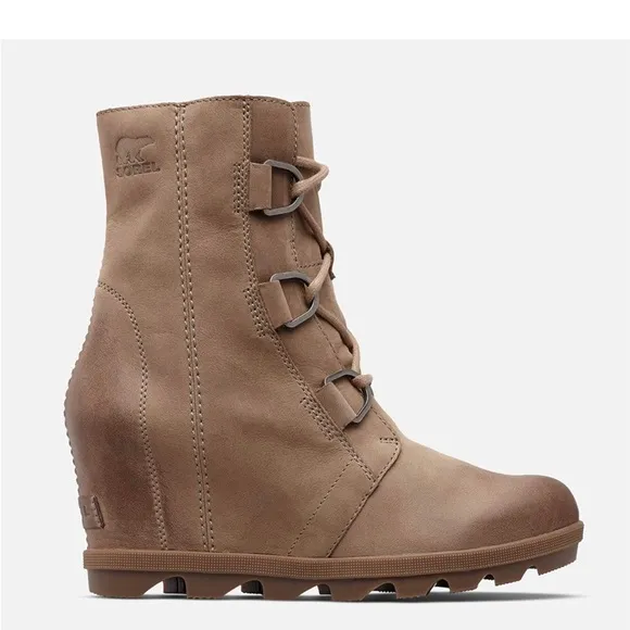 Sorel Joan of Arctic Wedge II Ash Brown Boots Sz 8.5