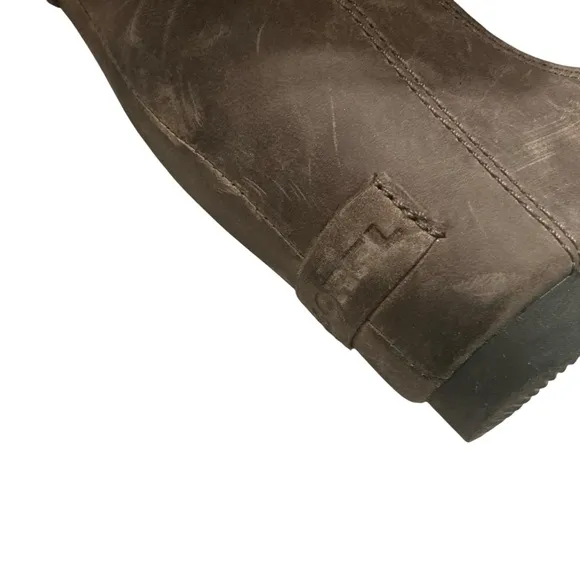 Sorel Lea wedge Chelsea ankle boots brown quarry leather size 7.5