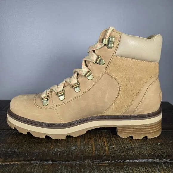 Sorel Lennox Hiker Womens Size 9.5 Lace Up Waterproof Ankle Boots Brown Leather