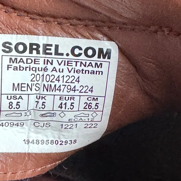 Sorel madson ll moc toe brown waterproof boots size 8.5