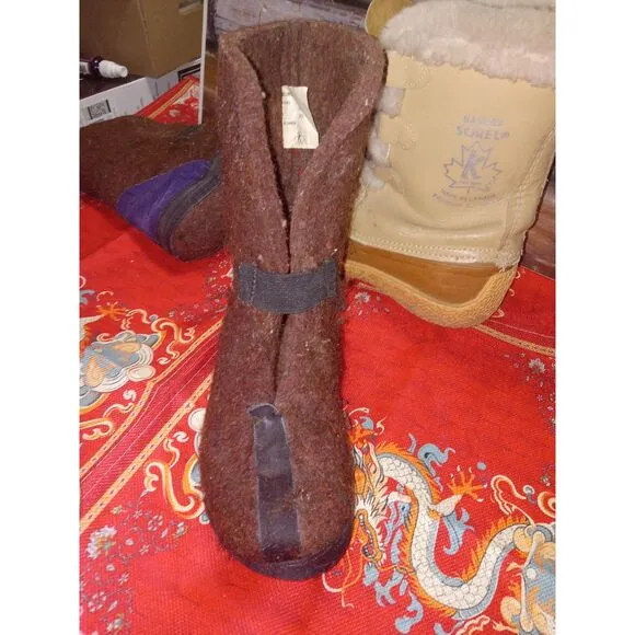 Sorel Nanook Snow Winter Tan Leather Wool Liners Lace Up Boots WOMENS GB 5 US 7