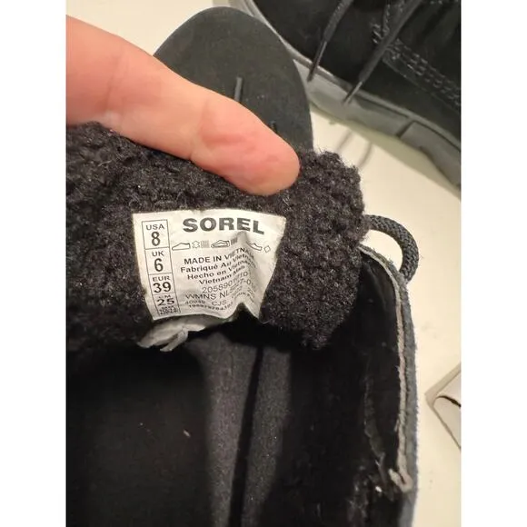 SOREL NWB $135 Explorer Next Drift WP Leather Chukka Black Size Women's 8