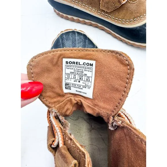 Sorel Out N About Leather Waterproof Duck Boots Size 7.5