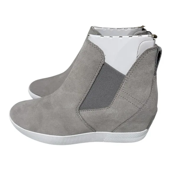 Sorel Out N About Slip-On Wedge Suede Boots Quarry White Size 7.5 – NWOT