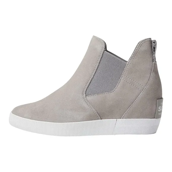 Sorel Out N About Slip-On Wedge Suede Boots Quarry White Size 7.5 – NWOT