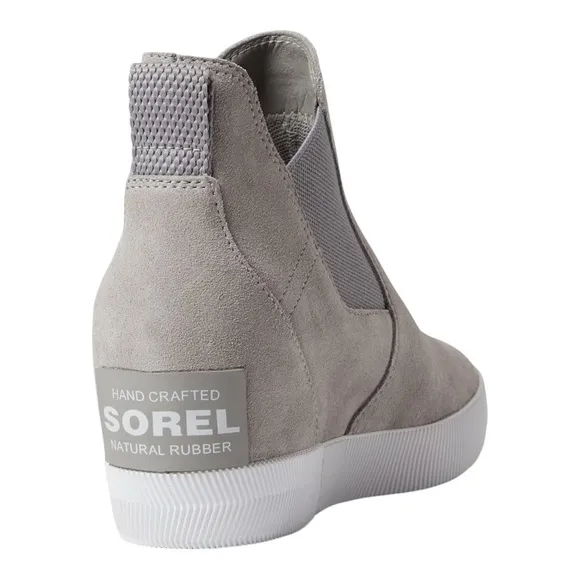 Sorel Out N About Slip-On Wedge Suede Boots Quarry White Size 7.5 – NWOT