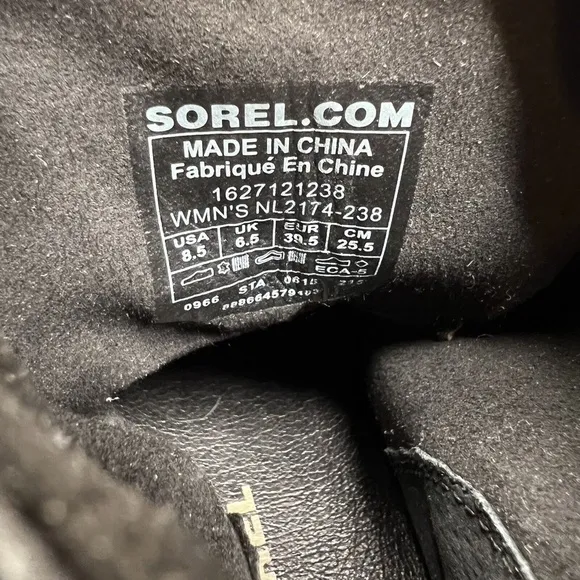 Sorel PDX Wedge Ankle Boots Women Size 8.5 Shoes Waterproof Lace Black Tan