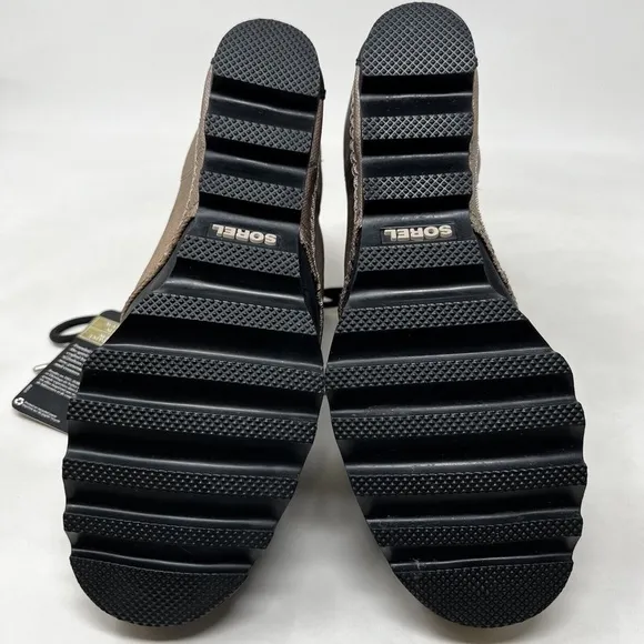 Sorel PDX Wedge Ankle Boots Women Size 8.5 Shoes Waterproof Lace Black Tan